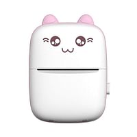 Portable Mini Pocket Printer Cute Thermal Printer with Thermal Printing Paper USB Cable for Note Photo Web Document Printing - White And Pink
