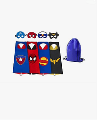 Yalla Baby Superheros Capes & Masks Dress Up for Kids 3-12 Years - New and Classic Styles (Classic 4 in 1 Set, One Size)