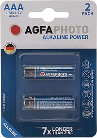 AGFAPHOTO Alkaline Long Lasting Power LR03 AAA Pack of 2 Batteries - 1.5V