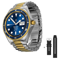 Fire-Boltt Quantum Luxury & Sporty Stainless Steel with Free Silicone Strap Smartwatch, 1.28" Bluetooth Calling, 2 Looks in 1 Watch, High Resolution of 240 * 240 Px & TWS Connection - Sapphire Gold