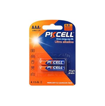 PKCELL AAA 1.5v Ultra Alkaline High Drain Heavy Duty LR03 - Pack of 2