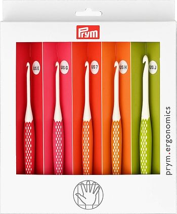 Prym Ergonomics Crochet Hook Set, Small (E, G, 7, H, J)