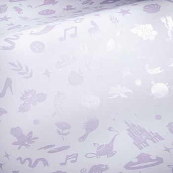RoomMates RMK11409WP Disney Princess Icons Purple Peel and Stick Wallpaper with Glitter