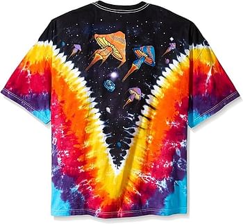 Liquid Blue Men's Plus-Size Space Shroom T-Shirt Large - Tie Dye