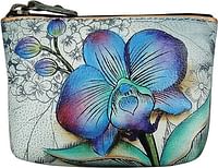 Anuschka Women’S Coin Pouch Genuine Leather - Floral Fantasy