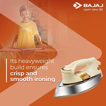 Bajaj DHX-9 Heavy Weight Dry Iron with Advance Soleplate