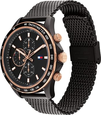 Tommy Hilfiger MILES Men's Watch, Analog 44 mm - Black