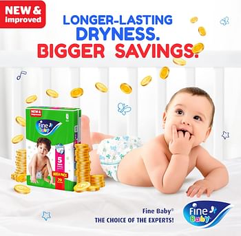 Fine Baby Diapers, Size 6, Junior, 16+ kg, 216 Diaper