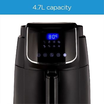 Midea 4.7L XL Digital Air Fryer 1500W with Dual Cyclone Rapid Hot Technology for Frying, Grilling, Broiling, Roasting, Baking, Toasting, Timer up to 60 minutes Temperature Control up to 200°C-MFCN40D2