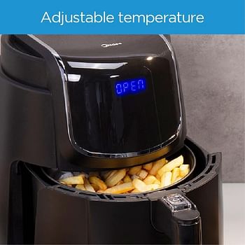 Midea 4.7L XL Digital Air Fryer 1500W with Dual Cyclone Rapid Hot Technology for Frying, Grilling, Broiling, Roasting, Baking, Toasting, Timer up to 60 minutes Temperature Control up to 200°C-MFCN40D2