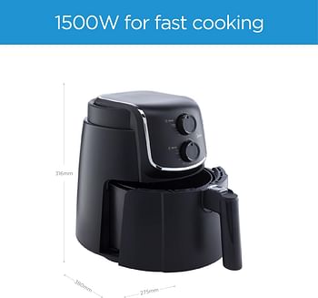 Midea 3.5L Air Fryer 1500W with Dual Cyclone Rapid Hot Technology for Frying, Grilling, Broiling, Roasting, Baking & Toasting, Timer up to 60 minutes Temperature Control 200°C - MFTN35D2