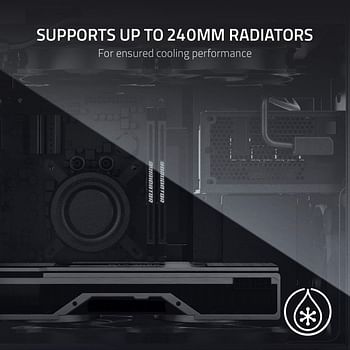 Razer Tomahawk Mini-Itx Gaming Chassis - Dual-Sided Tempered Glass Swivel Doors, Ventilated Top Panel, Chroma Rgb Underglow Lighting, Built-In Cable Management - Classic Black