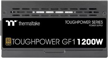 Thermaltake Toughpower GF1 1200 Watt Power Supply, Full Modular, 80 Plus Gold, PSU, Single Rail, 100 A, 140mm Fan, ATX - Black