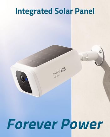 eufy Security SoloCam S40, Solar-Powered, Wireless Outdoor Security Camera, Battery Camera, Integrated Solar Panel, Spotlight Camera, 2K Resolution, Color Night Vision, Wireless, Wi-Fi, No Monthly Fee