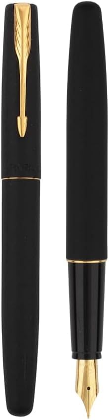 Parker Frontier Matte Black (Gold Nib) GT Fountain Pen, 1 Count (Pack of 1) (9000020642)