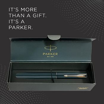 Parker Frontier Matte Black (Gold Nib) GT Fountain Pen, 1 Count (Pack of 1) (9000020642)