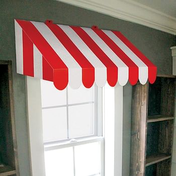 Beistle 54934, 2 Piece 3-D Awning Wall Decorations, 24.75 Inch x 8.75 Inch - Red and White