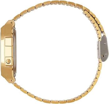 Casio Unisex Watch - A168WG-9WDF Gold Dial, Gold Band