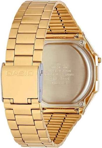 Casio Unisex Watch - A168WG-9WDF Gold Dial, Gold Band