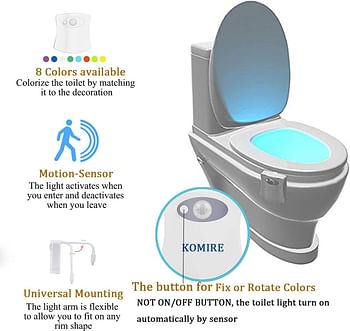 Colorful Motion Sensor Toilet Nightlight   Home Toilet Bathroom Human Body Auto Motion Activated Sensor Seat Light Night Lamp 8-Color Changes