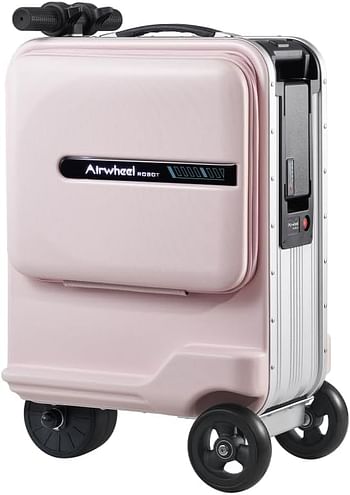 Airwheel SE3S Electric Scooter Suitcase - 20L Innovative Travel Luggage, Motorized Electric Luggage Scooter for Effortless Travel with Removable Battery - Silver