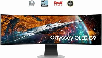 Samsung Odyssey G9 G95SC 49 Inch Oled Gaming Monitor with 0.03ms Response time and 240Hz Refresh rate, Gaming Hub, AMD FreeSync Premium Pro, Built-in speaker, Smart TV Experience - LS49CG954SMXUE