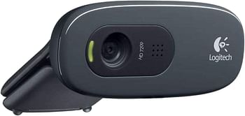 Logitech C270 720 HD Video Calling and Recording Webcam 960-001063 - Grey and Black