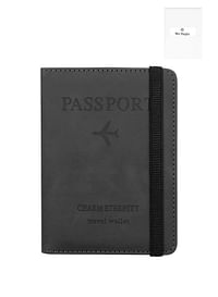 We Happy Passport Holder Travel Wallet Slim Ticket and Documents Cover with RFID Blocking and SIM Card Slots - Black