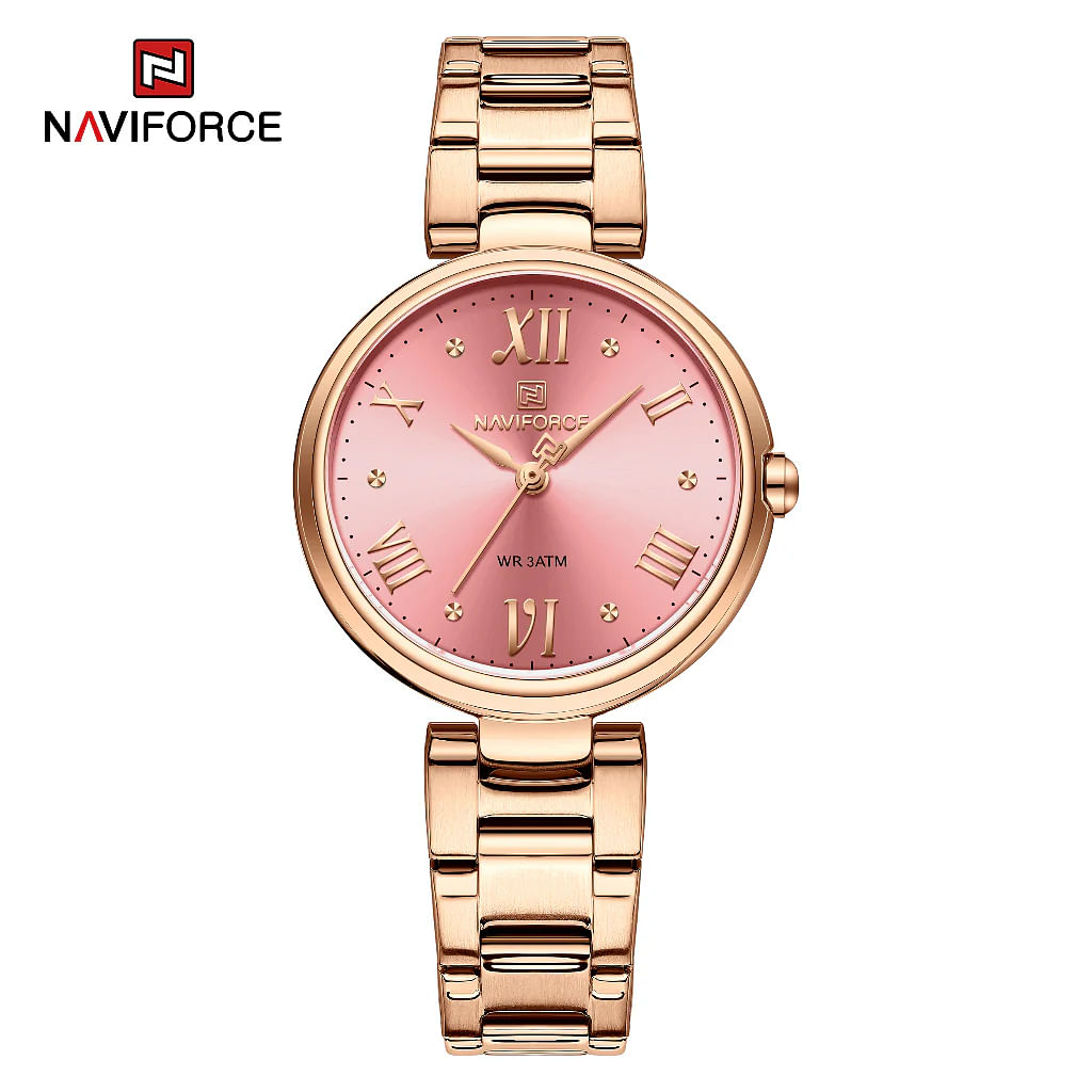 NAVIFORCE 5030 Stainless Steel Ladies Analog Women Watch RG/R 33 mm - Gold, Rose