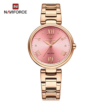 NAVIFORCE 5030 Original Stainless Steel Ladies Analog Women Watch 2023 New RG/RG