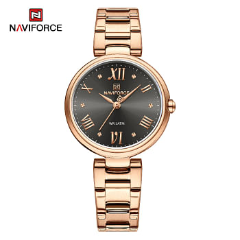 NAVIFORCE 5030 Original Stainless Steel Ladies Analog Women Watch 2023 New Rose Gold/White