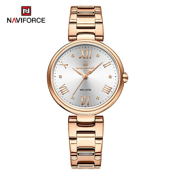 NAVIFORCE 5030 Original Stainless Steel Ladies Analog Women Watch 2023 New RG/GN