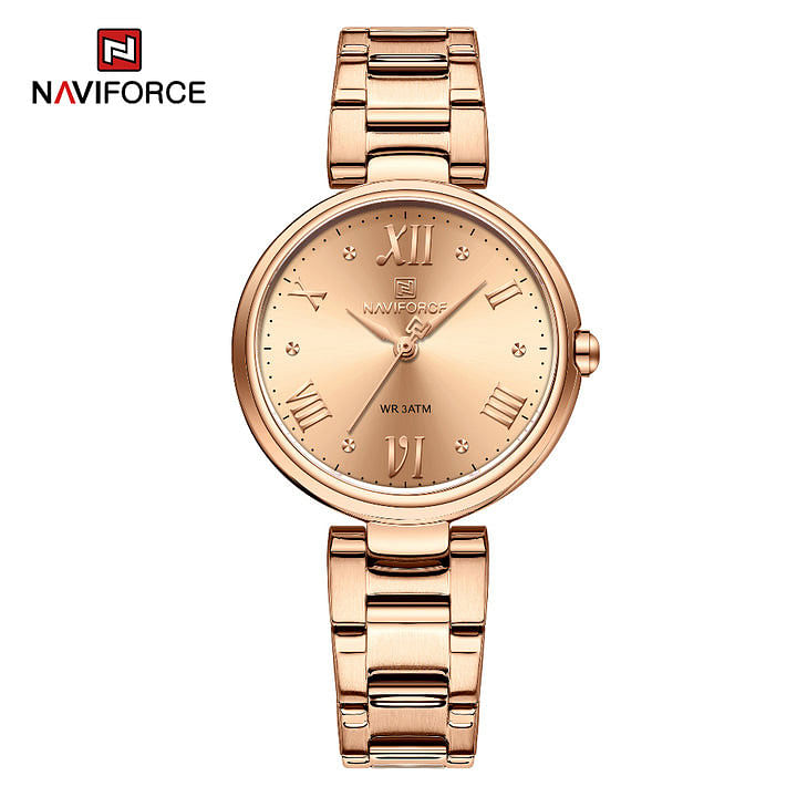 NAVIFORCE 5030 Original Stainless Steel Ladies Analog Women Watch 2023 New RG/RG