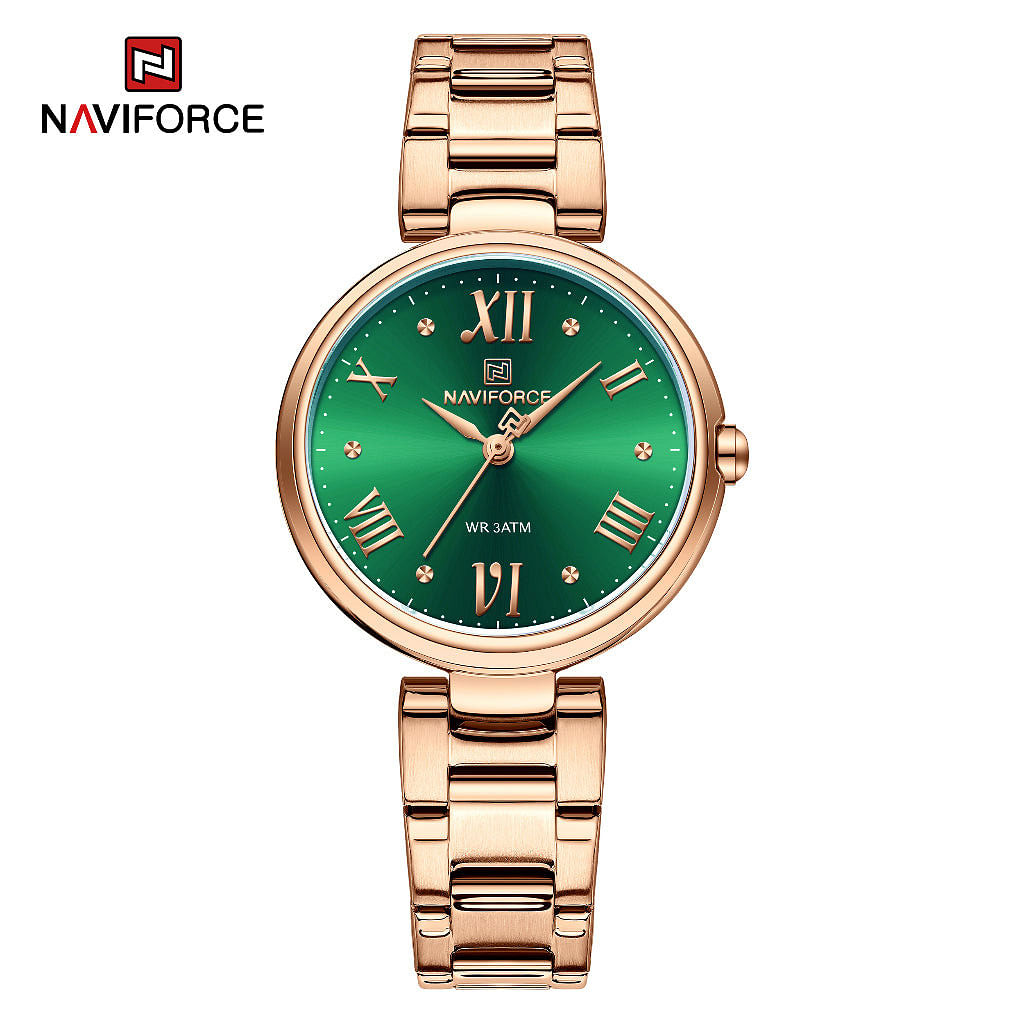 NAVIFORCE 5030 Original Stainless Steel Ladies Analog Women Watch 2023 New RG/GN