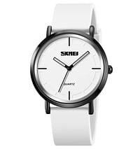 Skmei 2050 silica gel slim wrist watches analog quartz for men - White