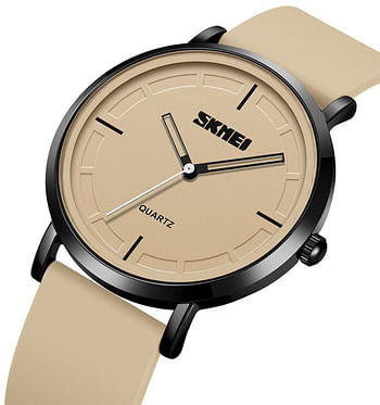 Skmei 2050 silica gel slim wrist watches analog quartz for men - Khaki