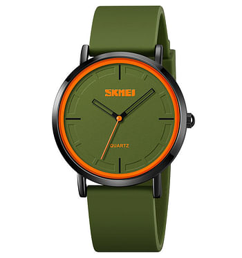 Skmei 2050 silica gel slim wrist watches analog quartz for men - Green