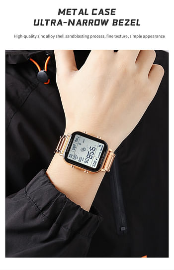 SKMEI 1888 Digital Watch Men's Casual Stopwatch Alarm Clock Countdown Military Digital Watch - Rose Gold