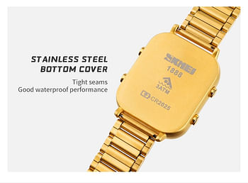 SKMEI 1888 Digital Watch Men's Casual Stopwatch Alarm Clock Countdown Military Digital Watch - Silver