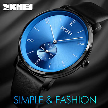 Skmei 1398 Original Analog Ultra Thick Quartz watch for men - Black Band and Black Dial