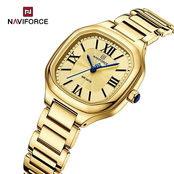 Naviforce NF5042 Emme Square Stainless Steel Men's Watch 31mm - Gold