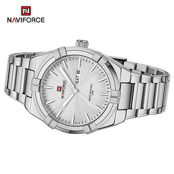 NAVIFORCE NF9218 Latest Men Quartz Watches Stainless Steel Band -Silver Gold And Black
