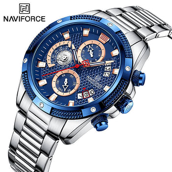 NAVIFORCE 8021 Men's Wristwatch Top Brand Chronograph Stainless Steel Quartz 44 mm - Gold