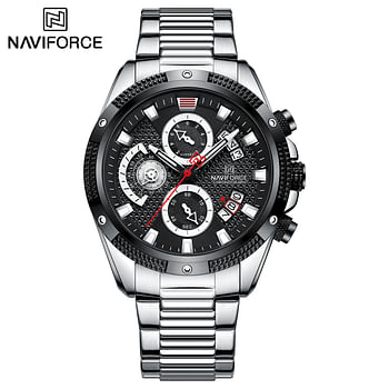 NAVIFORCE 8021 Men's Wristwatch Top Brand Chronograph Stainless Steel Quartz 44 mm - Gold