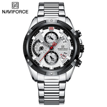 NAVIFORCE 8021 Men's Wristwatch Top Brand Chronograph Stainless Steel Quartz 44 mm - Gold