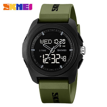 SKMEI 2199 Dual Time Watch 51 Mm - Army Green