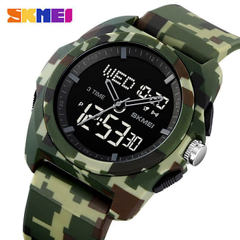 SKMEI 2199 Dual Time Watch 51 Mm - Army Green