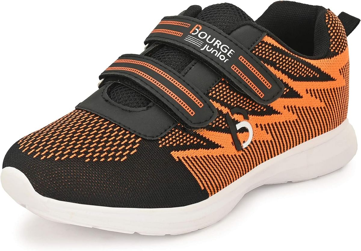 Bourge Boy's Orange-Z6 Sports Shoes 29 EU - Black, Orange