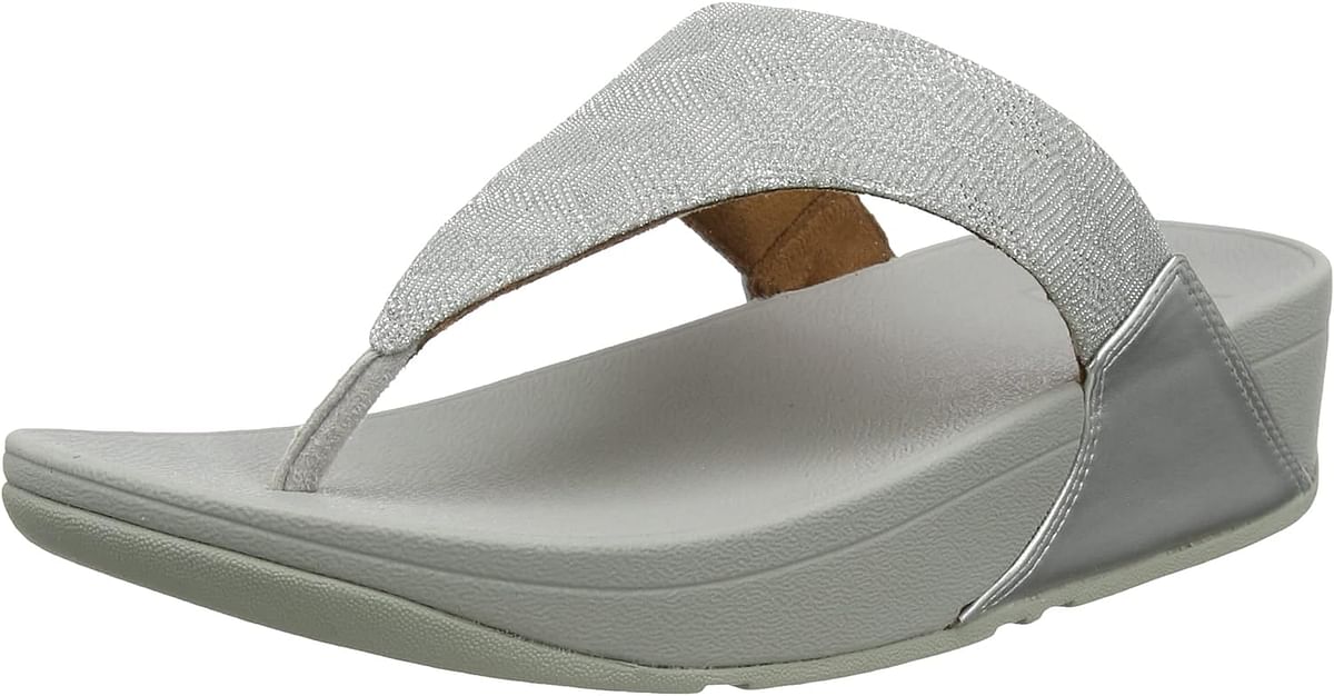 FitFlop Lulu Glitz Toe-post Sandals womens Flip-Flop 40 EU - Silver