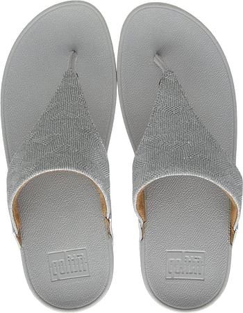 FitFlop Lulu Glitz Toe-post Sandals womens Flip-Flop 40 EU - Silver